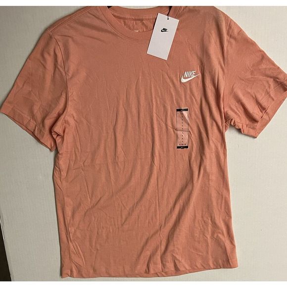 Nike Sportswear AR4997-824 Men Sz L Club Logo Tee T-Shirt Peach Sportswear - Picture 6 of 6